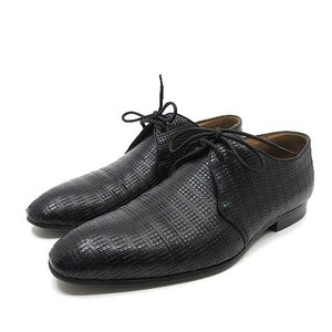  Hugo Boss HUGO BOSS type pushed . leather business shoes out feather dark navy 6.5 approximately 25.5cm beautiful goods men's 