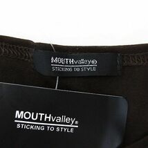 未使用品 マウスバレー MOUTH VALLEY カットソー Tシャツ 五分袖 ワイドスリーブ ラウンドネック 切替 ストレッチ M ブラウン ※EKM レディ_画像4