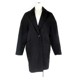  Jeanasis JEANASIS coat Cesta - long sleeve tailored color thick wool plain F black black outer /MO lady's 