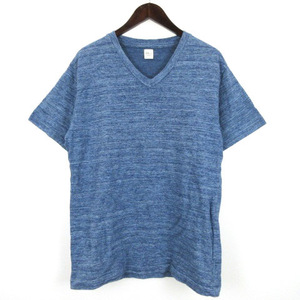 ロンハーマン Ron Herman Vネック Tシャツ 半袖 ブルー S 221219E メンズ