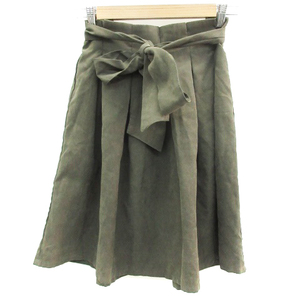  Olive des Olive OLIVE des OLIVE flair skirt knee height ribbon khaki /YM23 lady's 