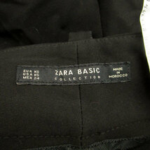 ザラ ベーシック ZARA BASIC スラックスパンツ テーパードパンツ アンクル丈 XS ブラック 黒 /MS25 レディース_画像5