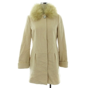  Misch Masch MISCH MASCH coat fur no color 2way Anne gola plain 38 beige outer /MO lady's 