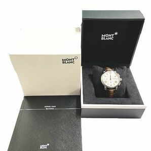 美品 モンブラン MONT BLANC スター レガシー クロノグラフ デイデイト 43mm 自動巻き機械式ムーブメント オートマ シルバー ブラウンの画像9