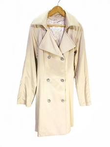 retiRadybiju-ba tongue satin trench coat medium height beige size F lady's 