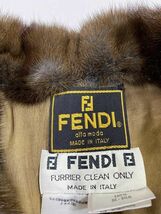 フェンディ FENDI ミンクファー カシミヤ ロングコート アウター 金ボタン ゴールド金具 茶色 ブラウン レディース ♪A11_画像4