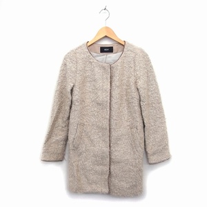 Vicky VICKY no color coat outer middle moheya. wool . ratio wing tailoring 1 beige /NT25 lady's 