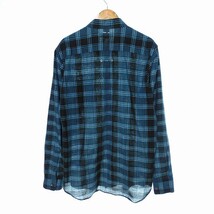 アンダーカバーイズム UNDERCOVERISM 10SS Less But Better期 チェック シャツ 長袖 コットン 2 緑 青 トップス /HI メンズ_画像2