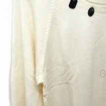 オゾック OZOC チュニック ニット セーター 長袖 丸首 装飾 38 オフホワイト 白 /FT14 レディース_画像4