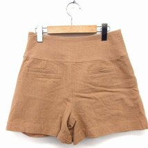 アプワイザーリッシェ Apuweiser-riche キュロット パンツ ショート パンツ タック ウール 2 キャメル 茶 /FT33 レディース_画像2