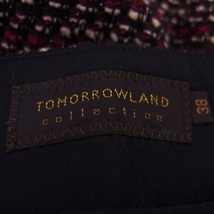 トゥモローランドコレクション TOMORROWLAND collection スカート フレア ひざ丈 ツイード ウール混 切替シルク サイドジップ_画像3