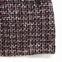 アンタイトル UNTITLED 台形スカート ミニ ツイード ウール混 1 ブラック 黒 ピンク /FT18 レディース_画像6