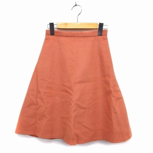  M z select m*s select skirt flair knee height wool back Zip plain 34 orange /NT35 lady's 