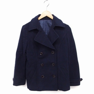  round a-ru You ru pea coat pea coat outer short plain wool L navy navy blue /FT1 lady's 