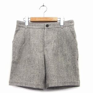 ジャーナルスタンダード レリューム JOURNAL STANDARD relume ショート パンツ 総柄 タック 毛 シルク混 38 グレージュ /HT13 レディース