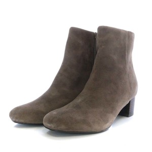  Lounie LOUNIE boots Short high heel square tu suede 40 24cm-24.5cm tea color Brown /YO9 lady's 