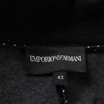 エンポリオアルマーニ EMPORIO ARMANI テーラードジャケット シングル ウール ポケット エルボーパッチ ドット 水玉 42 M 黒_画像4
