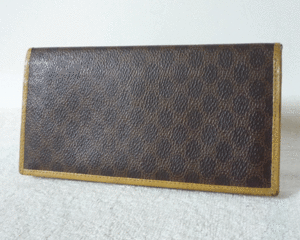 Celine Celine Macadam Pattern Trach Brown на основе кожаных кошелька из ПВХ кошелек