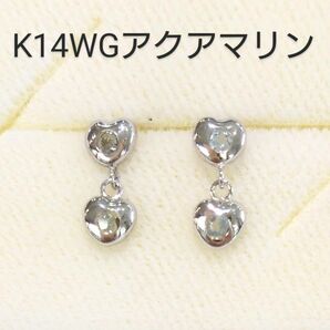 K14WGアクアマリンピアス