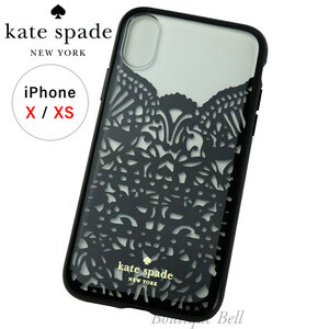  новый товар! Kate Spade гонки клетка iPhoneX/XS кейс прозрачный × черный 