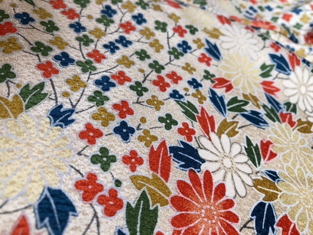 セールオンライン 212mn4◇逸品!塩瀬 名古屋帯 金糸 小菊 椿 紅葉