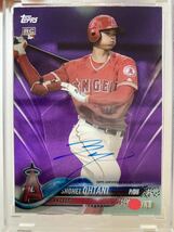 【10枚限定】大谷翔平 ルーキー直筆サインカード /2018 TOPPS Clearly Authentic purple/Shohei Ohtani Rookie Autograph card WBC日本代表_画像1