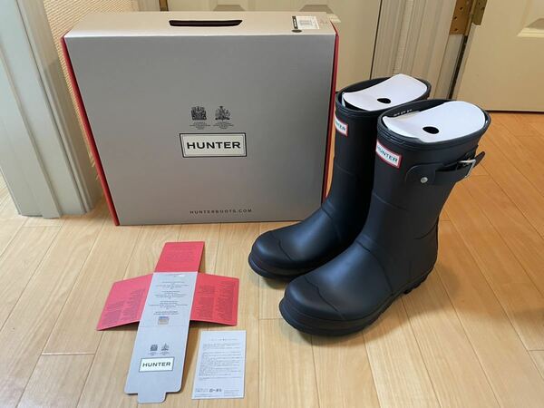 27cm HUNTER MENS ORIGINAL SHORT BLACK ハンター メンズ オリジナル ショート レイン ブーツ 長靴 ブラック 黒 UK8 US9 EU42 MFS9000RMA