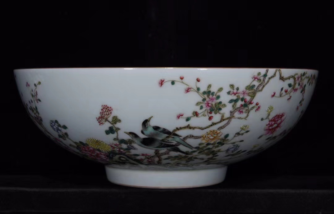 W028. 中国古玩清~民国期蝋印有色絵白菜文蓋物/ 陶器陶芸古美術時代