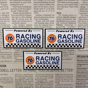 ステッカー 3枚 セット / 76 RACING GASOLINE Union アメリカン雑貨 シール 防水 車 バイク オイル ロゴ フィリップス66 長方形 カスタム