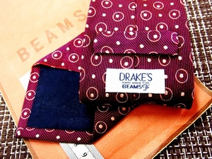 ☆状態並N☆6060■ビームス【BEAMS】×ドレイクス【DRAKE’s】ネクタイ ＤＲＡＫＥＳ