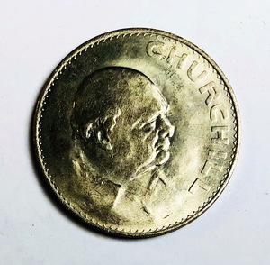 1965年 イギリス ウィンストンチャーチル エリザベス 1 クラウン 古い硬貨1枚◆zb-8