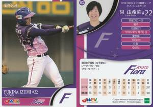 2018　女子野球　泉由希菜　【63】　京都フローラ　レギュラーカード　JWBL　※同梱可　注意事項必読