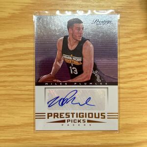 2012-13 Panini Prestige Miles Plumlee auto