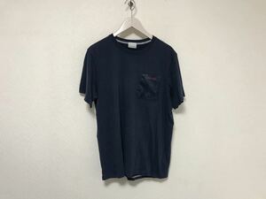 本物コロンビアColumbiaコットンポケット半袖Tシャツメンズアメカジサーフミリタリー紺ネイビーL