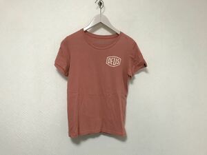 本物デウスDEUSコットンロゴプリント半袖TシャツメンズアメカジサーフミリタリーMピンク