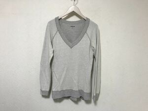  genuine article Three Dots threedots cotton plain sweat sweatshirt lady's American Casual Surf business suit gray white XS America made 