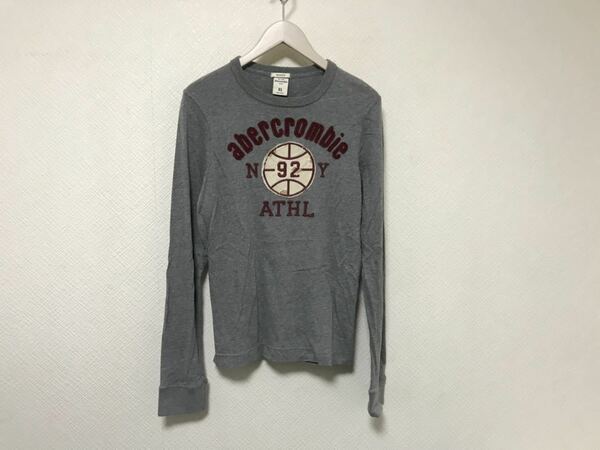 本物アバクロンビーアンドフィッチAbercrombie&Fitchコットン長袖TシャツロンTレディースアメカジサーフビジネススーツグレーXL