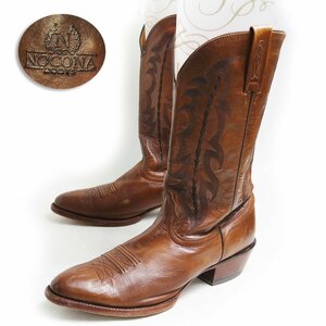 29cm相当　NOCONA BOOTS　ノコナ　ウエスタンブーツ　レザーシューズ　革靴　本革　希少　ブラウン　70s　ヴィンテージ　/U6723