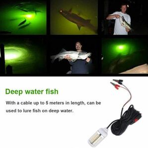 送料無料☆ 夜釣りにオススメ 集魚灯 水中 ライト フィッシング ホワイト 白色 DC12Ｖ 108LED 360度発光 スイッチ付き イカ アジ１の画像2