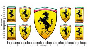 即納 フェラーリ FERRARI ロゴ 跳ね馬 イタリア シールド KIT 3D 9枚セット ステッカー 《送料無料》