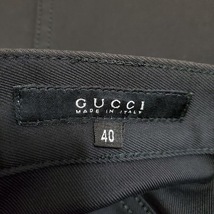 #anc グッチ GUCCI スカート 40 黒 ロゴ刺繍 タイトスカート レディース [779052]_画像6