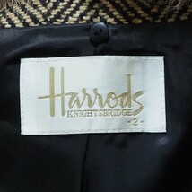 #wnc ハロッズ Harrods セットアップ ツーピース 2 茶系 フォックスファー付き ツイード ヘリンボーン レディース [743838]_画像8