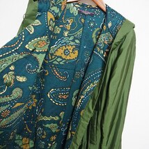 #wpc レオナール LEONARD コート 9R 緑系 中綿 フード付き シルク レディース [782147]_画像4