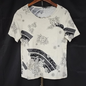 #spc 詩仙堂 ヒトシタムラ カットソー M アイボリー 半袖 Tシャツ 花柄 和柄 レディース [785068]