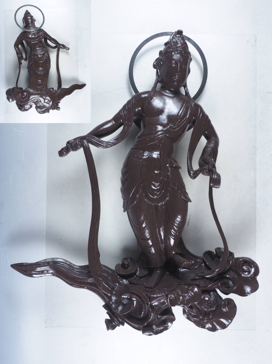 彫刻家 石崎秀峰作 ブロンズ像 夫婦獅子 置物 重さ約17.8㎏ R4435C www