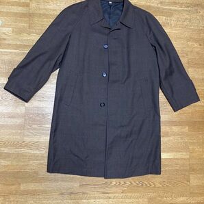 CHERRY CLOTH SAKURA COAT 焦げ茶色のチェック柄のコート メンズ サイズ97cm