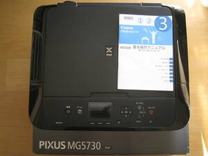 PIXUS MG5730（ブラック）元箱、取扱説明書、セットアップCD-ROM、電源ケーブルあり　ジャンク