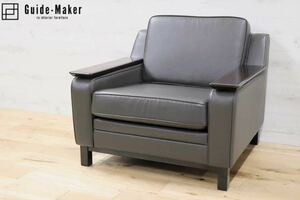 GMFK522B0karimoku / Karimoku US4650 1 seater . sofa single sofa arm sofa soft leather reception gray high class modern beautiful goods domestic production furniture 