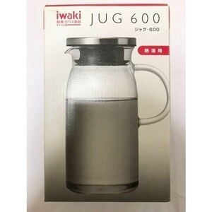 iwaki(イワキ) 耐熱ガラス ピッチャー 冷水筒 600ml 新品 ジャグ・600 KT293-SV ステンレス蓋 お茶 麦茶 未使用品 ポット