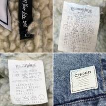 [CHORD NUMBER EIGHT] 17AW 定価48,400 OVERSIZED DENIM BOA JACKET オーバーサイズ ボアランチ インディゴデニムジャケット L 日本製_画像9